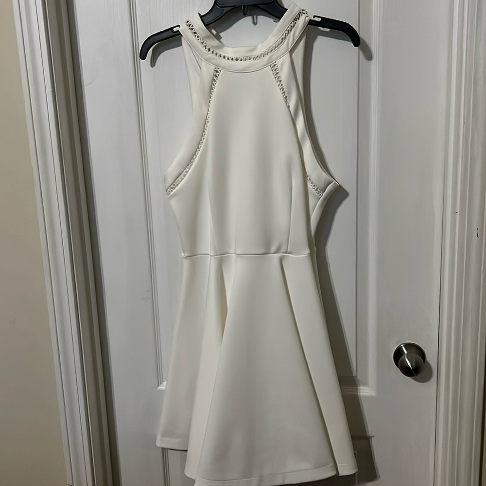Crème mid length dress.